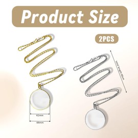 Magnifying Glass Necklace, Vintage Monocle, Reading Glasses Necklace with 5X Magnifier Lens on Chain, 1.7 Inch Diameter Glass Lens