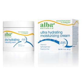 Alba Botanica Ultra Hydrating Moisturizing Cream, with Vitamin E, Fragrance Free, 3 Oz (Packaging May Vary)