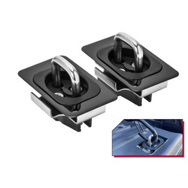 Bull Ring Gunmetal Finish Flush Fit Retractable Truck Bed Tie Downs 2009-2018 Dodge RAM, 2019-2021 Dodge RAM Rear Pockets Only, Rail Cap Trim Required to Install (1 Pair)