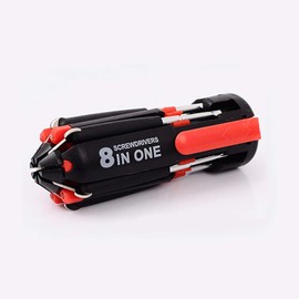 Multifunctional 8 in 1 Screwdriver Set with LED Flashlight, Ideal for General DIY Maintenance, Home, Kitchen, Computer, Night Work Repair and More