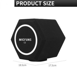 Micfuns c2 Microphone Pop Filter Shield Accessory Windscreens Pop Filter, Acoustic Recording Filter and Noise and Reflection Reducing Soundproof Cover 45 mm - 60 mm Microphones