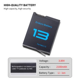 2-Pack Battery with 3-Channel Battery Charger Station for Hero 13/Mission