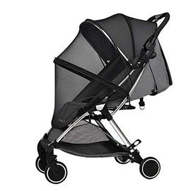 Mosquito Netting for Baby Stroller Full Cover Breathable and Stretchable Net Portable & Durable Zipper Mesh Mosquito Net Easy to Install for Infant Car Seat Bassinets Carrycot Cradles Black
