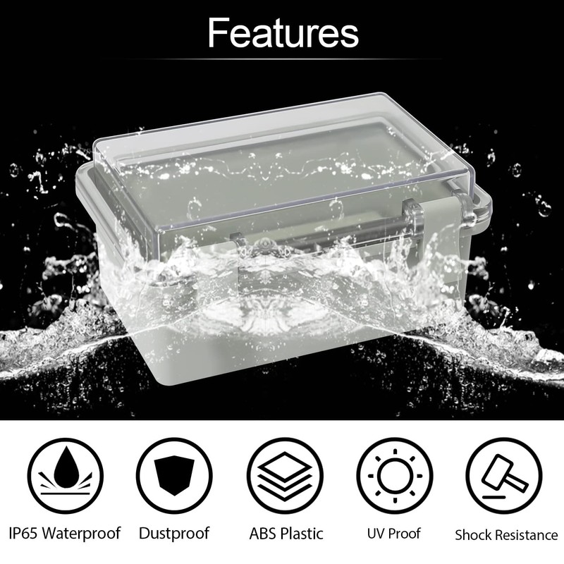 LMioEtool ABS Plastic Dustproof Waterproof IP65 Junction Box Hinged Shell