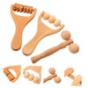 minkissy 3Pcs Wooden Massage Roller Neck Shoulder Back Foot Relief