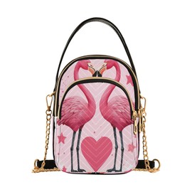 Zhirexin Beautiful Flamingos Shoulder Bags for Women Retro Classic Handbag Purse Small Purses with Chain
