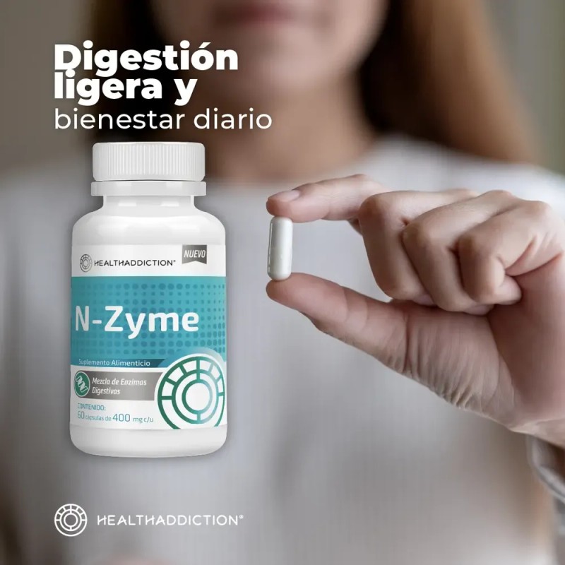 Enzimas Digestivas Health Addiction con Lactasa y Papaína, 60 Cápsulas