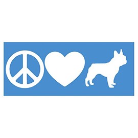 EZ-STIK Peace Love Frenchie stickerH99 8" Vinyl French Bulldog