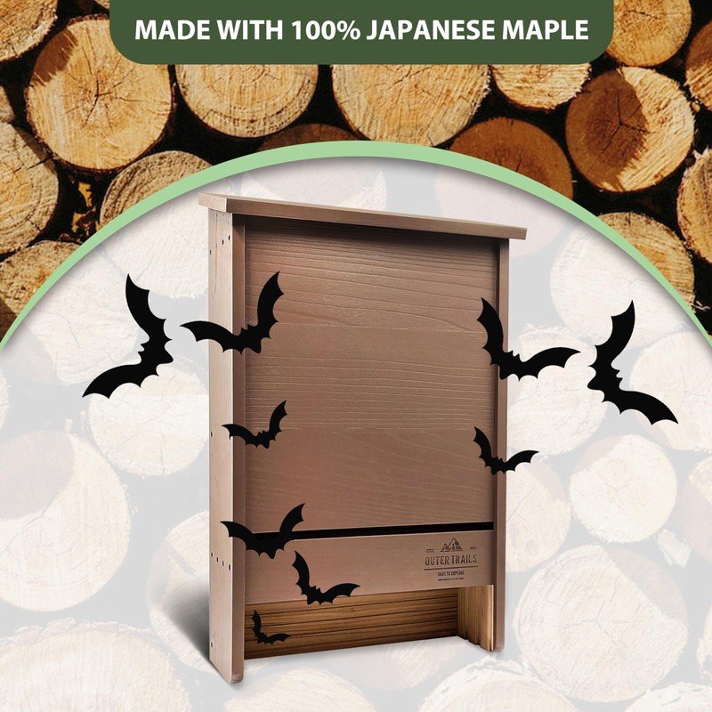 Outer Trails Extra Large Bat House, 3 Chambers, Brown, Holds