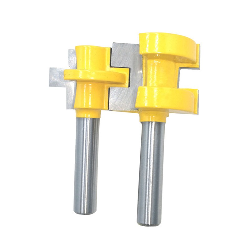 2Pcs Router Bit Cemented Carbide Slotting Cutter Bit 1/4in Shank