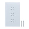 3 Gang Smart WiFi Light Switch Panel Touchable Wireless APP