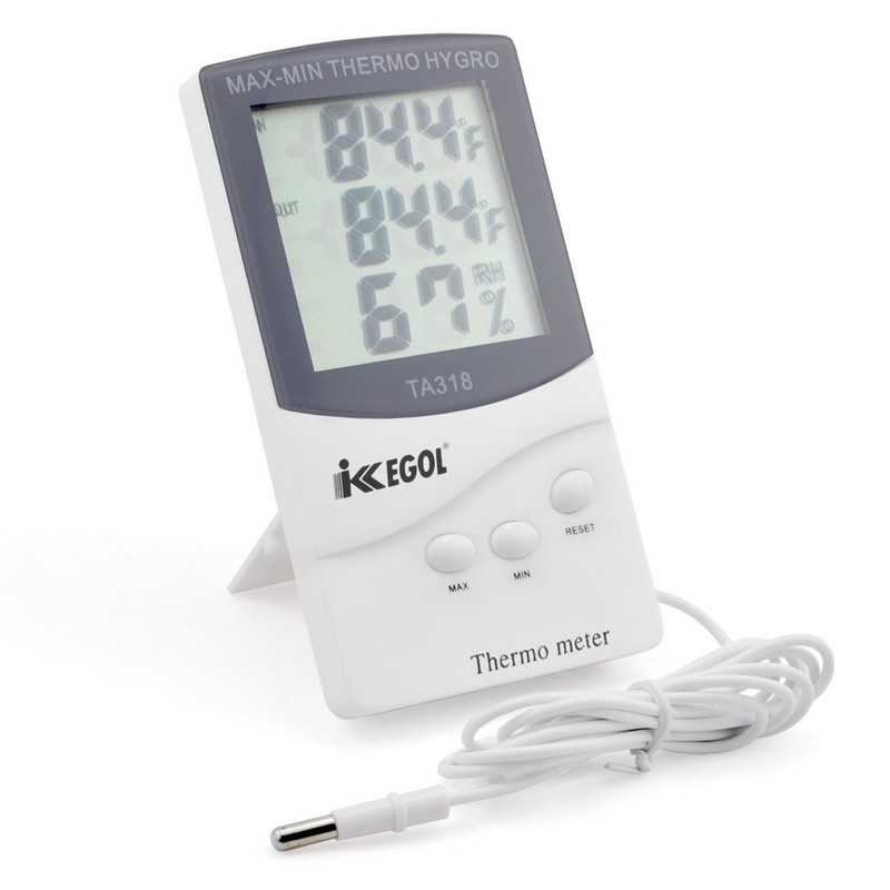 iKKEGOL Dual Sensor LCD Display Indoor Outdoor Digital Thermometer Hygrometer