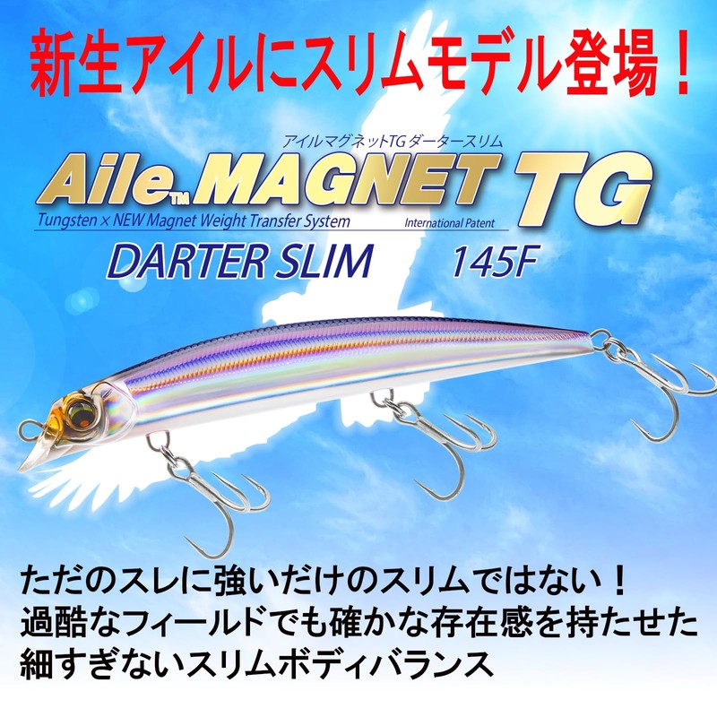 DUEL(デュエル) アイルマグネット TG ダータースリム 145mmフローティング 29g ホロレッドヘッド 遠投 重心移動