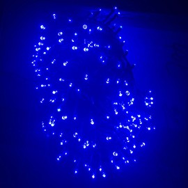 JnDee Safe Voltage 200 Bright LEDs 20M Blue Christmas Fairy Lights, 8 Operation Modes with Memory