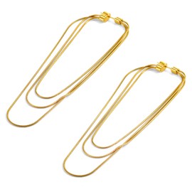 Gold Dangle Earrings for Women, 14K Gold Tassel Dangle Titanium Earrings Hypoallergenic Trendy Chain Earrings Jewelry Gift