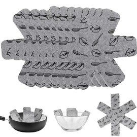 15 Pcs Pot and Pan Protectors Non-Slip Dividers Pads for Protecting and Separating Cookware Stackable Pan Protectors for Cooking & Dining Multi-Size Compatibility
