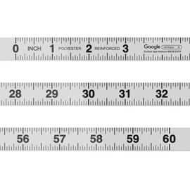 WIN TAPE Workbench Ruler Adhesive Backed Tape Measure 60inch 152cm (Left to Right - Inch)