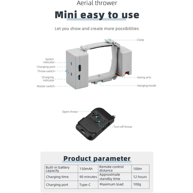 For DJI Drone Delivery Device Air Thrower Dropping System f