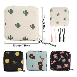 4 Pcs Portable Sanitary Napkin Storage Bag, Reusable Period Bag Storage Bag with Zipper, Traveler Sanitary Pads Storage Pouch Makeup Bag Coin Purse Wallets for Teen Women Ladies