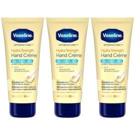 Vaseline Intensive Care Hand Cream moisturizer for dry skin Hydra Strength made with hyaluronic acid, vitamin C and shea butter 100 ml Pack of 3