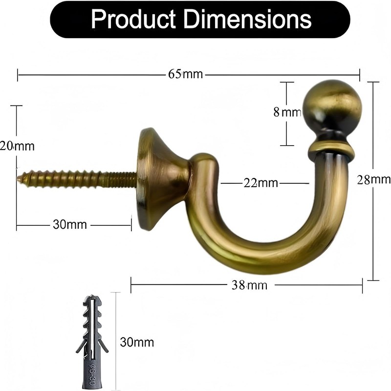 DWENT Bronze Curtain Holdbacks 2Pcs - Heavy Duty Zinc Alloy