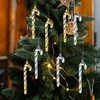 Pack of 12 Candy Canes Christmas Tree Decorations - Glitter