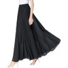 SYVENT Women's Chiffon Maxi Skirt Spring Summer Elastic Waist Lined