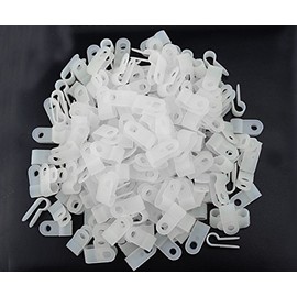 XINGYHENG 200pcs White Nylon R-Type Cable Clips Fastener for 1/4 Inch (6.35mm) Dia Wire Tube (Plastic Wire Cord Clip Fixer)