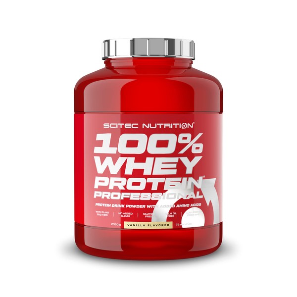 Scitec Nutrition 100% Whey Protein Professional with extra additional amino acids and digestive enzymes - 2350g Vanilla