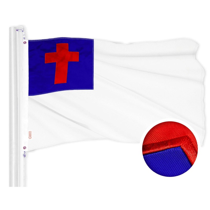 G128 Combo Pack: American USA Flag 4x6 Ft & Christian