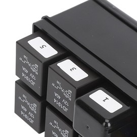Srliya Kit de Caja de Relés y Fusibles de 12 V, 6 Relés de 4 Pines para Fusibles Estilo, 11 Piezas para Motor Marino Automotriz