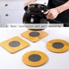 6 Pcs Bamboo Heat Insulation mat with Metal Mesh Non-Slip