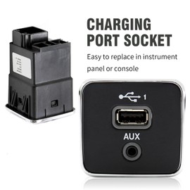 UOIENRT Compass USB AUX Charging Port Socket AUX/USB, Replacement for Jeep Cherokee 2017-2021 Dodge Mopar, 53224228 5XG28DX9AD 53223309 60927870 5XG28DX8AA 5XG28DX9AA 5XG28DX9AB 5XG28DX9AC