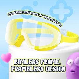 EasYoung Frameless Kids Swim Goggles, 2-Pack Swimming Goggles for Kids, Child, Boys or Girls From 6-12, Wide View Pool Goggle