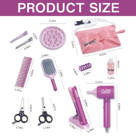 Hairdressing and make-up bag beauty set for girls, 14 pieces children's make-up set toy, children's hairdressing set, styling, make-up accessories, play set, toy for children from 3 years.