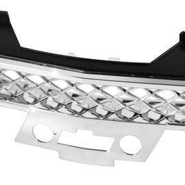 DNA MOTORING OE Style Upper Diamond Mesh Grille Grill w/Badge Slot Compatible with 07-13 Avalanche, 08-14 Tahoe/Suburban 1500, 08-13 2500, Chrome, OEM-GR-GM1200590