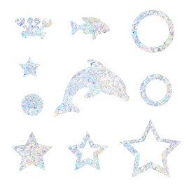 CottonColors Window Sticker Rainbow Decorative Window Clings 3D Window Decals Static Vinyl Anti Collision for Bird Strikes 37 PCS