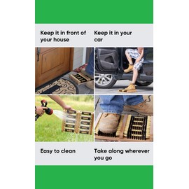 Superio Shoe and Boot Scraper, Outside Shoe Scrubber Brush 10.5 X 14 Inch - Cleans Deep Removes All Outdoor Dirt, Snow, Mud and Sand. Construction, Hiking Cleaner (Wood 1-Pack)