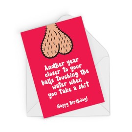 Rib ticklerz - Funny Rude Birthday Card For Men - Balls Touching Water - For Him Husband Boyfriend Birthday Card - Friend Colleague 40th 50th 60th Joke - CD304