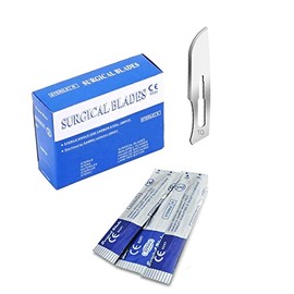 AAProTools (Lot of 100) Scalpel Blades No 10 with NOI 3 Metal Handle Suitable for Dermaplaning and Crafts