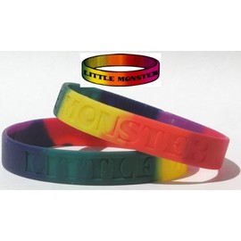 Little Monster Wristband Rubber Bracelet ADULT size Rainbow