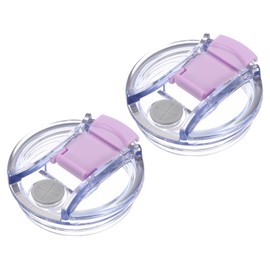 sourcing map 2Pcs Lids Replacement for Tumbler Cup 30oz, Spill Proof Lid Stopper Straw Cup Lid, Leak Proof Splash Resistant Cover Lid for Cold Drinks, Purple