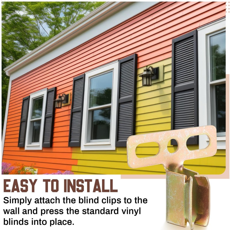 Hicarer 48 Pcs Steel Shutter Clips for Vinyl Shutters Hidden