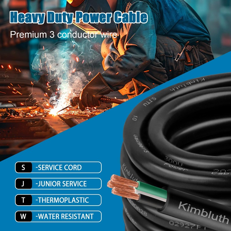 Kimbluth 6 Gauge 3 Conductor Wire SJTW Outdoor Extension Power