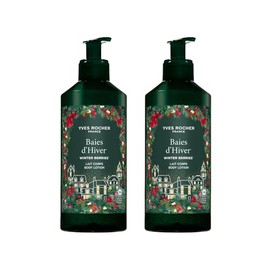 YVES ROCHER - Kit de Cremas Corporales Bayas De Invierno, para Todo tipo de Piel, Colección de Navidad, Fórmula Vegana, Incluye 2 piezas, 390 ml c/u