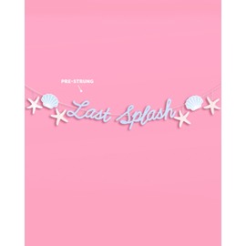 xo, Fetti Last Splash Banner - Blue + White Foil | 6 Ft. | Bachelorette Decorations, Bridal Party Sign, Bride To Be Background, Beach Bach Supplies