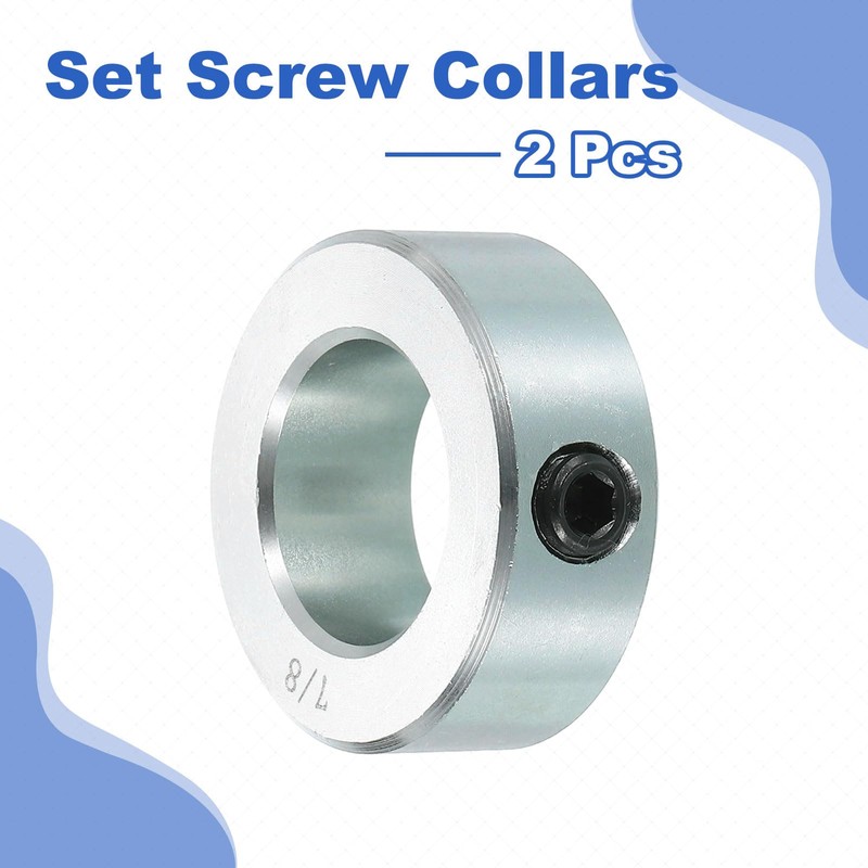 sourcing map 2pcs Set Screw Collars 7/8" Bore Carbon Steel