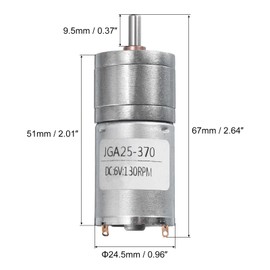 sourcing map Micro Speed Reduction Gear Box Motor DC 6V 130RPM Geared Motor for 370 Motor