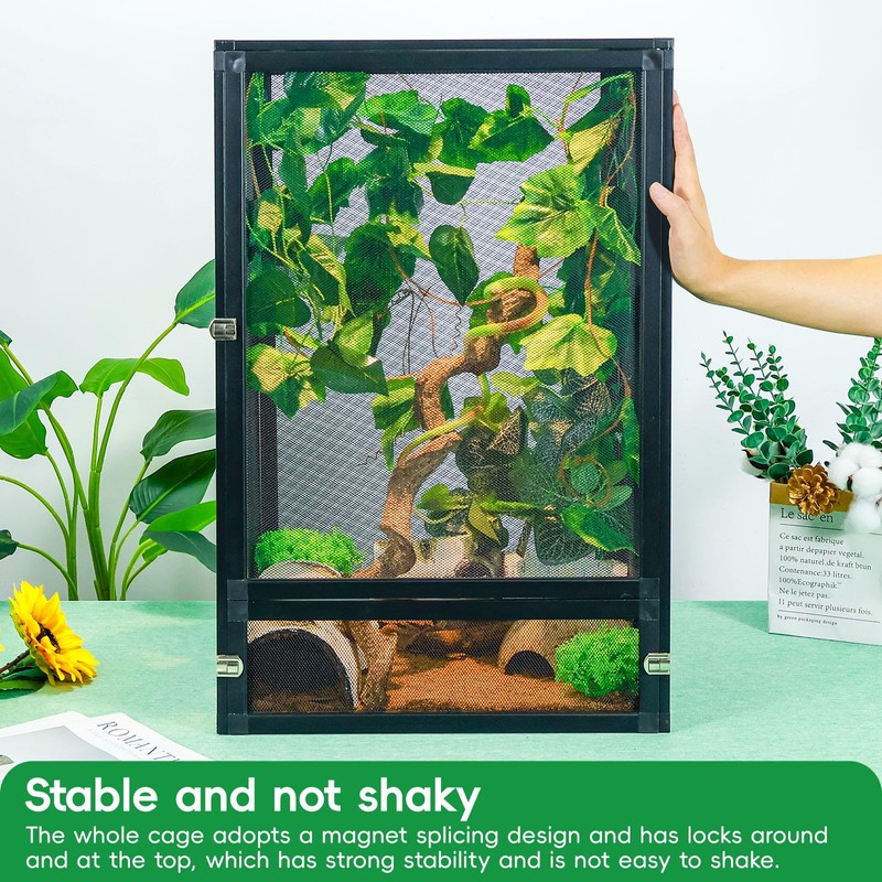BINANO 33 Gal Detachable and Foldable Reptile Butterfly Cage Terrarium,
