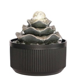 GIDITA Tabletop Fountain Indoor - 6.7" Modern LED Lighted Water Fountain for Desk, Home, and Office Decor, Relaxing Zen Indoor Waterfall Feature for Meditation and Stress Relief